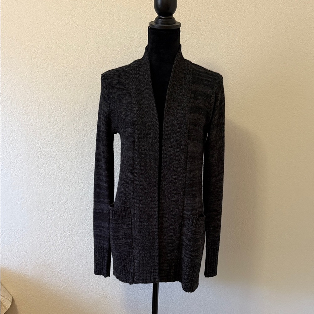 Ambiance Black Open-Front Cardigan
